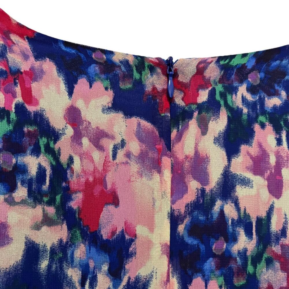 Julia Jordan Dress Floral Chiffon Women Size 16 New NWT Blue Pink V-Neck Flirty - Picture 16 of 16